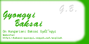 gyongyi baksai business card